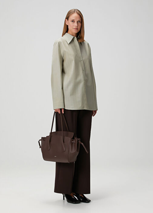 JIL SANDER ブラウン レザートートバッグ Jil Sander: ブラウン Tangle