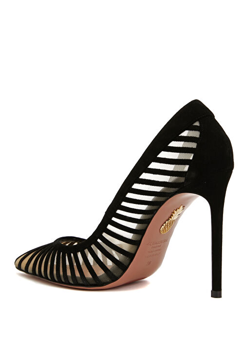 Siyah Deri Stiletto - Görsel 4