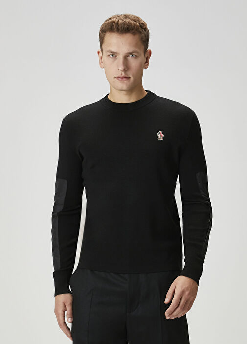 Moncler Grenoble - Siyah Garni Detaylı Kazak - Siyah