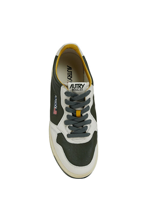 Medalist Haki Beyaz Erkek Deri Sneaker - Görsel 5