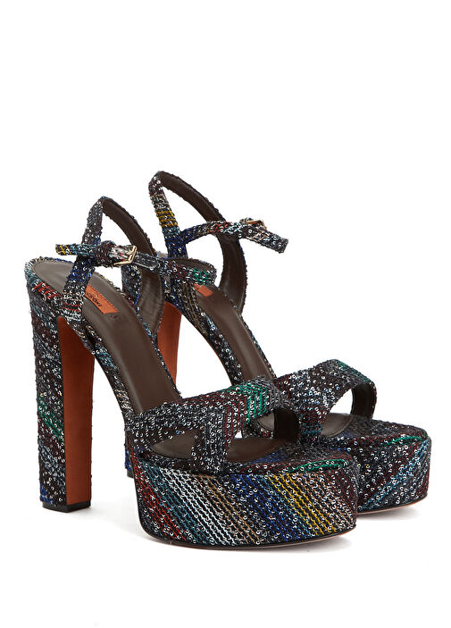 Çok Renkli Platformlu Kadın Sandalet - Görsel 3