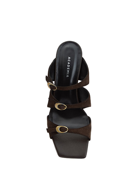 Academia Academia Koyu Kahverengi Kahverengi Amorf Tokalı Kadın Süet Terlik Sandalet & Terlik | Beymen Koyu Kahverengi - 5. görsel