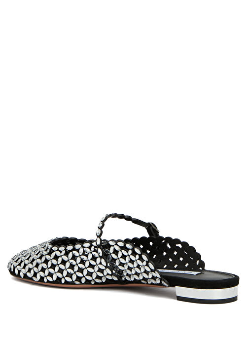 Crystal Sea Siyah Kadın Deri Terlik - Görsel 4