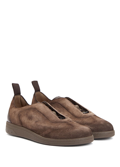 Koyu Bej Erkek Süet Sneaker - Görsel 3
