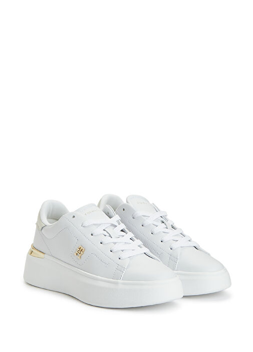Fashion Court Beyaz Kadın Deri Sneaker - Görsel 3