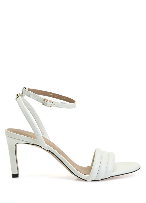 Beyaz Kadın Deri Sandalet - Görsel 2