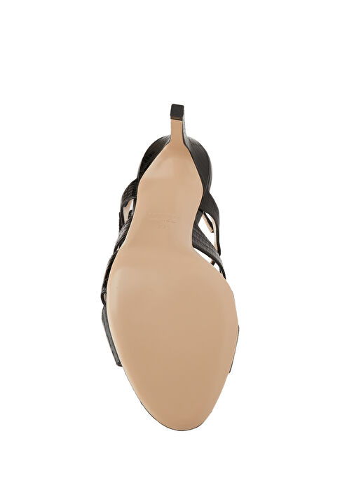 Siyah Kadın Deri Sandalet - Görsel 6