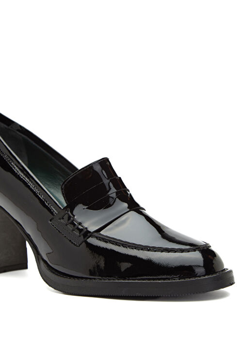 Siyah Kuşak Detaylı Kadın Deri Loafer - Görsel 7