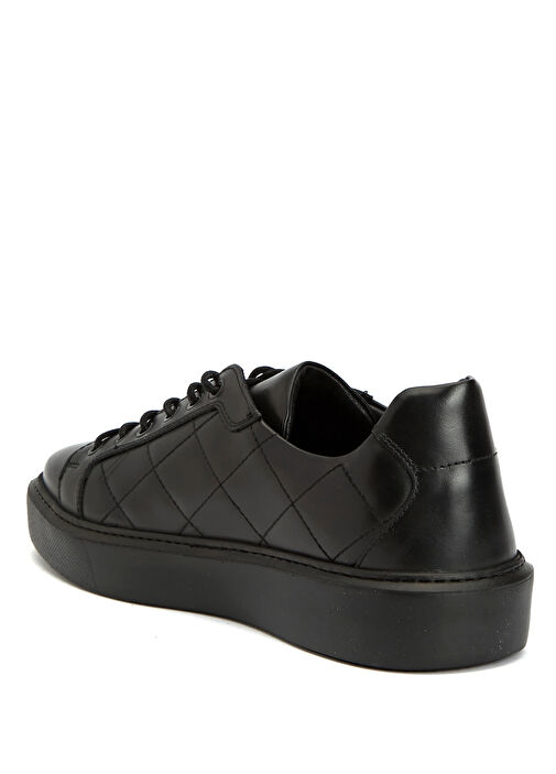 Siyah Erkek Deri Sneaker - Görsel 4