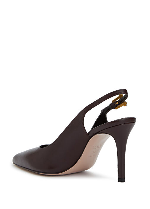 Beymen Collection Beymen Collection Essential Koyu Kahverengi Deri Topuklu Ayakkabı Basketbol Ayakkabıları | Beymen Koyu Kahverengi - 4. görsel