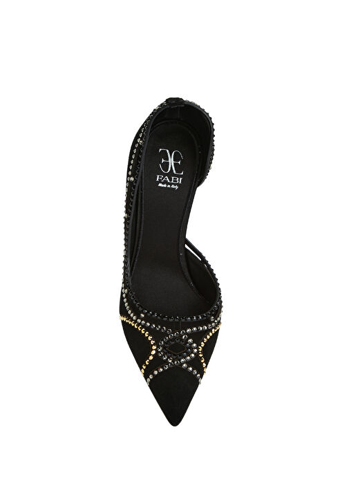 Fabi Siyah Süet Topuklu Ayakkabı - Görsel 5