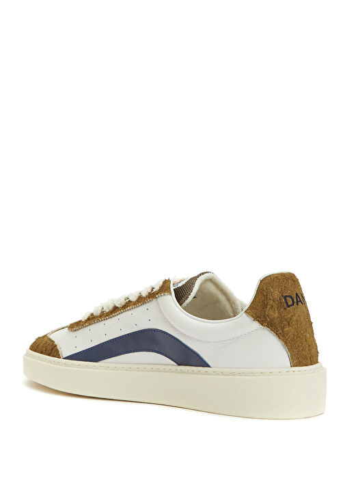 Haki Beyaz Erkek Deri Sneaker - Görsel 4