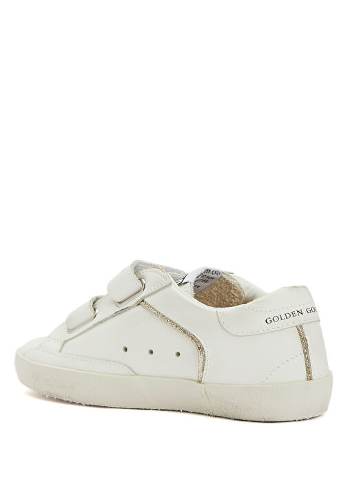 Old School Beyaz Unisex Çocuk Deri Sneaker - Görsel 4