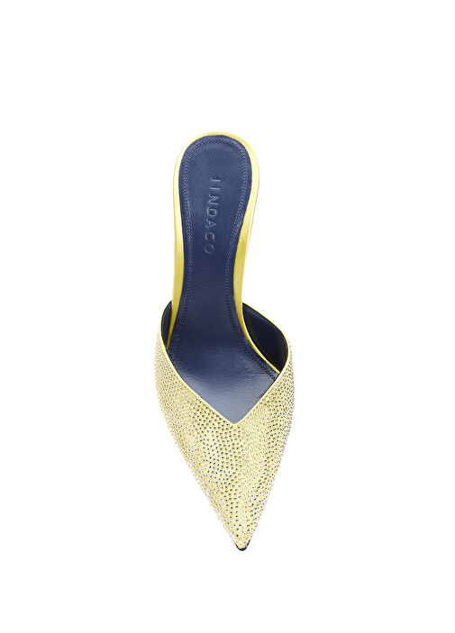 Sarı Mikro Taşlı Topuklu Ayakkabı - Görsel 5