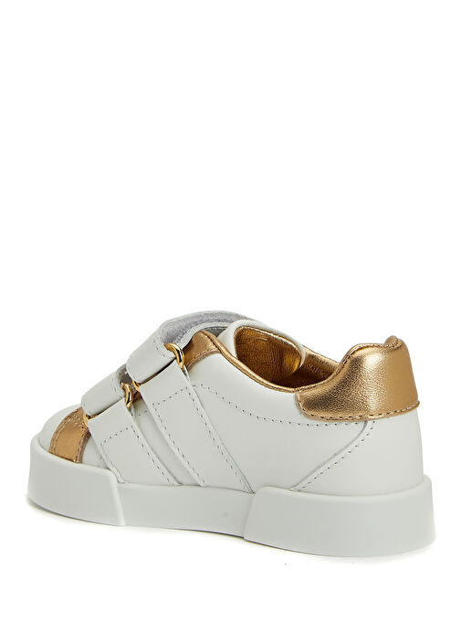 Beyaz Kız Çocuk Deri Sneaker - Görsel 4