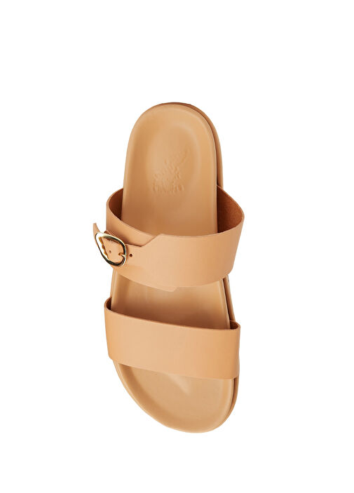 Bej Kadın Deri Terlik - Görsel 5