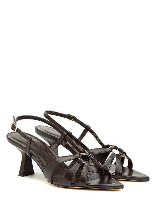 Acı Kahve Kadın Deri Sandalet - Görsel 3