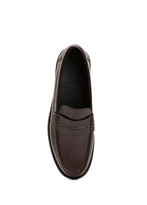 Bordo Kadın Deri Loafer - Görsel 5