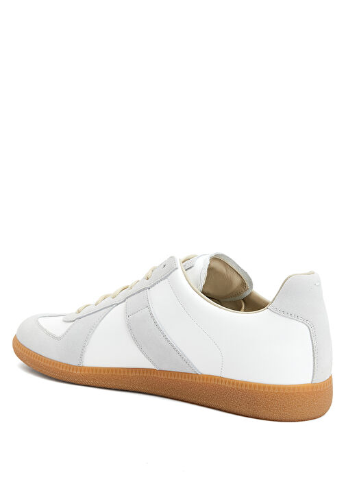 Replica Kırık Beyaz Erkek Deri Sneaker - Görsel 4