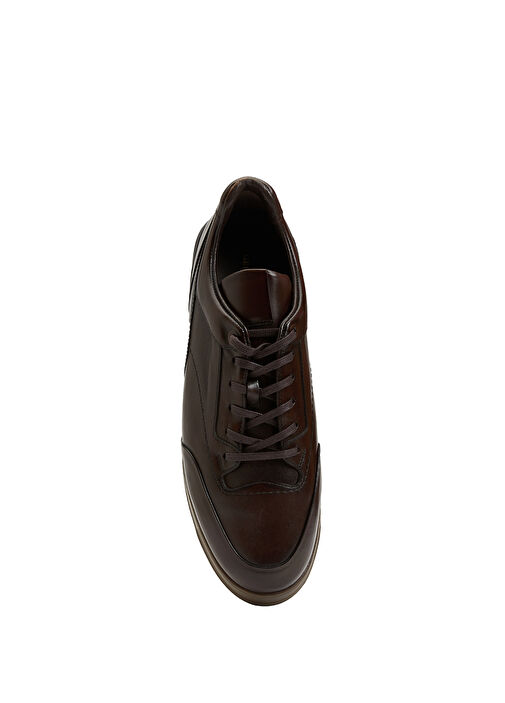 Kahverengi Erkek Deri Sneaker - Görsel 5