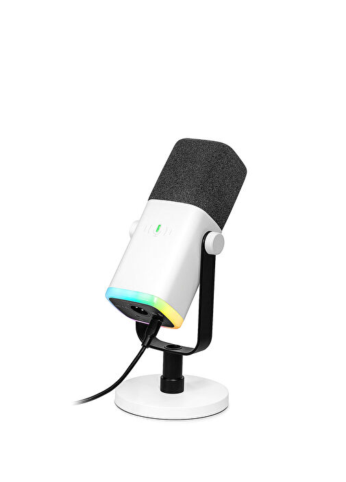 Fifine - AM8 USB/XLR Dinamik RGB Beyaz Stüdyo Mikrofonu - Beyaz