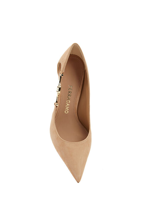 Nude Süet Topuklu Ayakkabı - Görsel 5