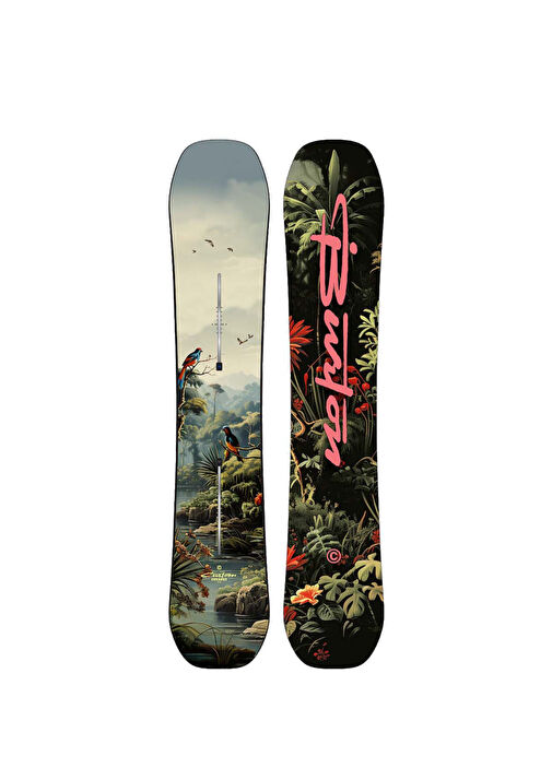 Burton - Custom Flying V Yeşil Desenli Erkek Snowboard - Yeşil