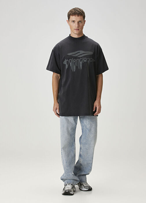 Balenciaga - 3B Liquefied Siyah T-shirt - Siyah