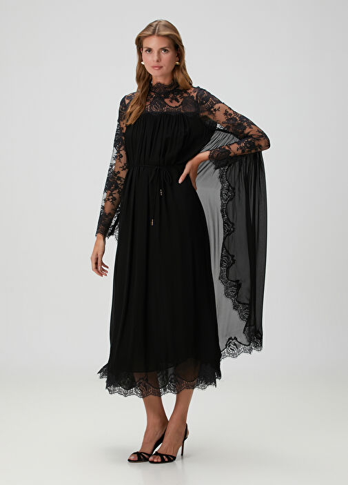 パーフェクト ペテンシー Zimmermann Siyah Kadın Hypnotic Batwing Siyah Maksi Elbise 1807365