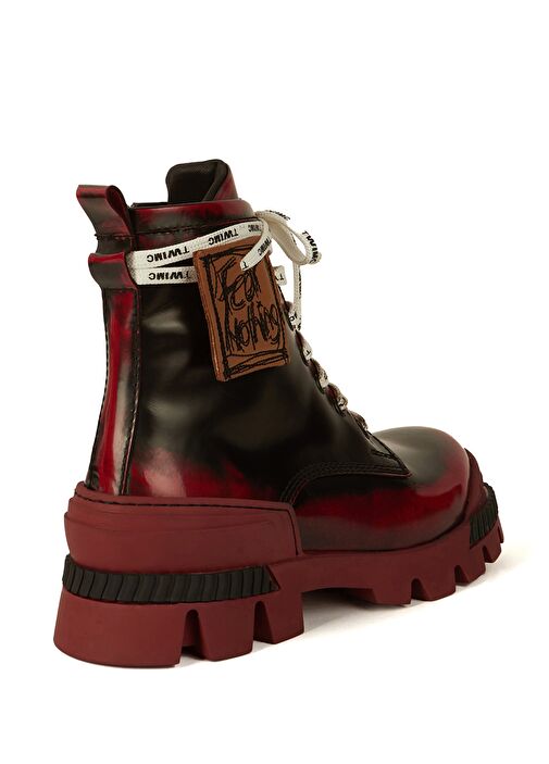 Boson Siyah Kırmızı Çocuk Deri Bot - Görsel 5