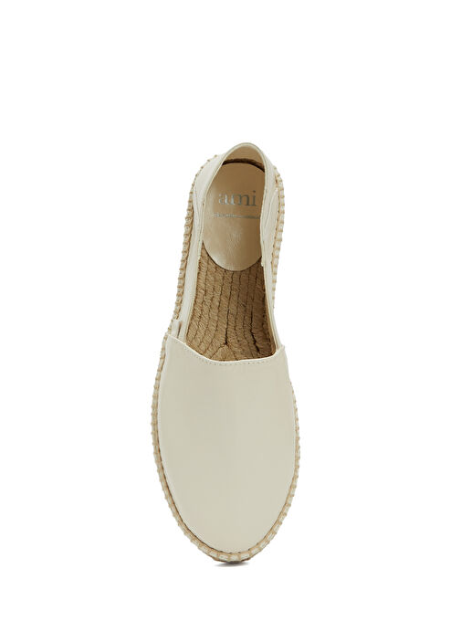 Krem Kadın Deri Espadril - Görsel 5