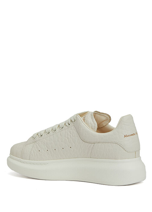 Oversized Ekru Kadın Deri Sneaker - Görsel 4