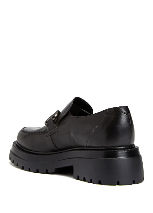 Siyah Kadın Deri Loafer - Görsel 4