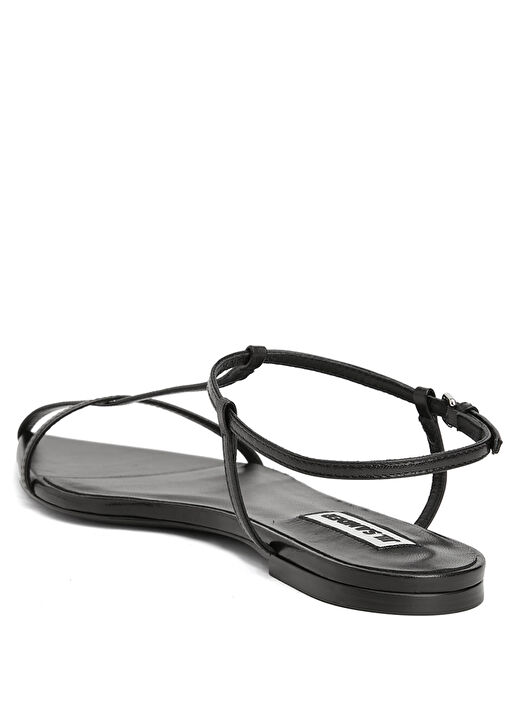 Siyah Kadın Deri Sandalet - Görsel 4