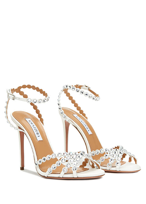 Beyaz Kadın Deri Sandalet - Görsel 3