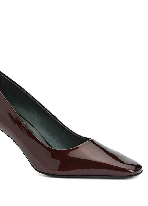 Bordo Rugan Deri Topuklu Ayakkabı - Görsel 7