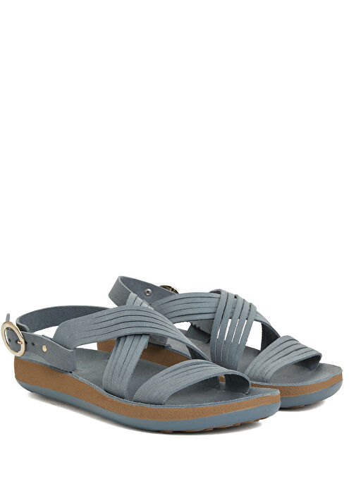 Mavi Kadın Deri Sandalet - Görsel 3