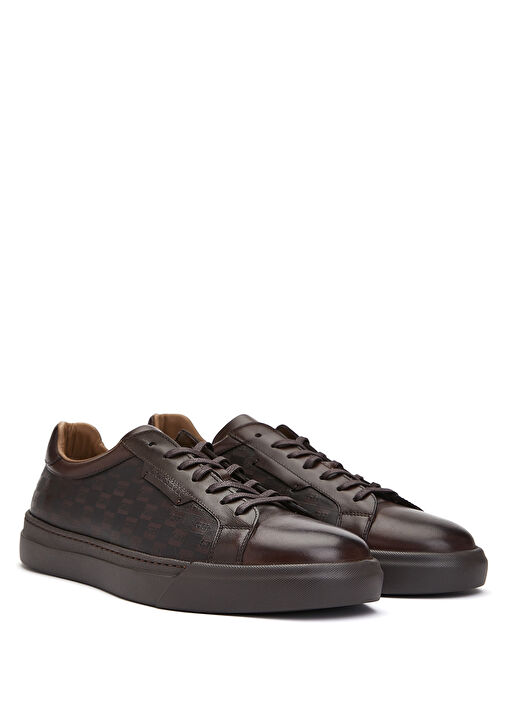 Kahverengi Erkek Deri Sneaker - Görsel 3