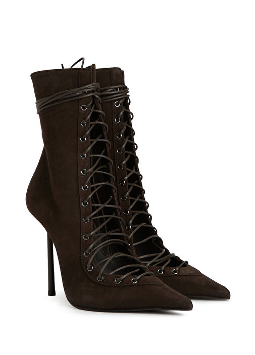 Koyu Kahverengi Kadın Deri Bot - Görsel 3