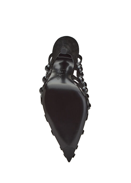 Siyah Deri Topuklu Ayakkabı - Görsel 6