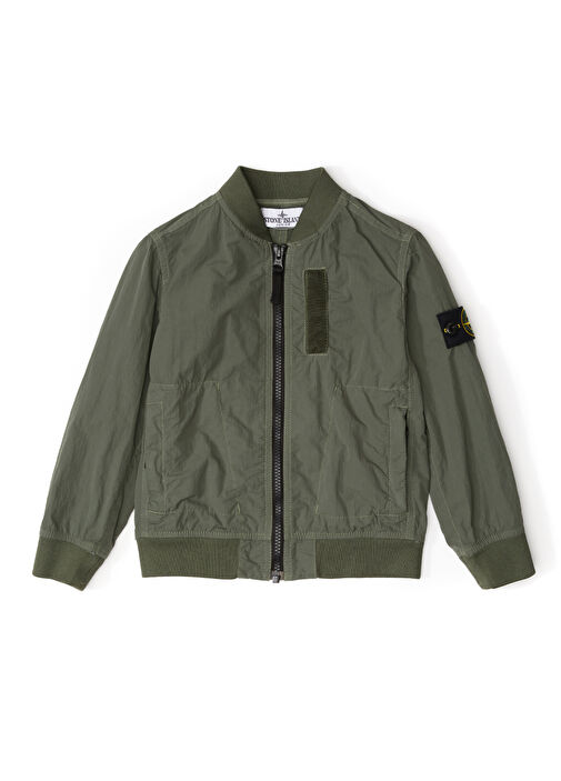 Green Logo Detailed Boy Coats