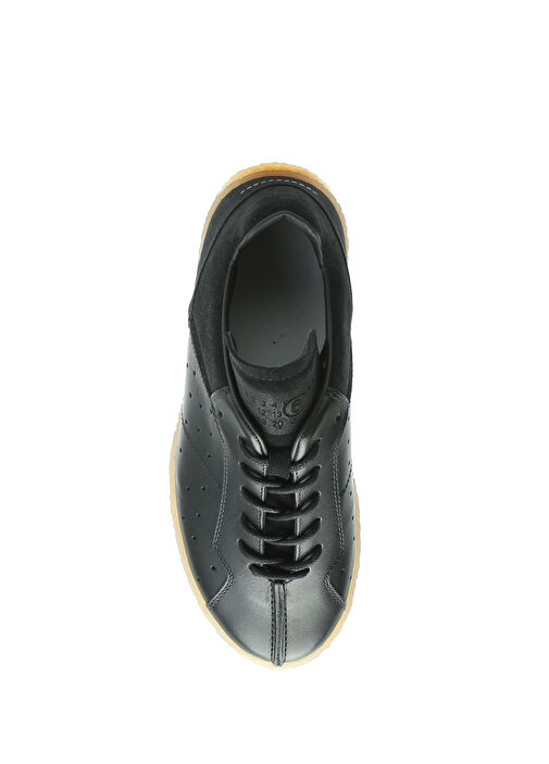 Siyah Kadın Deri Sneaker - Görsel 5