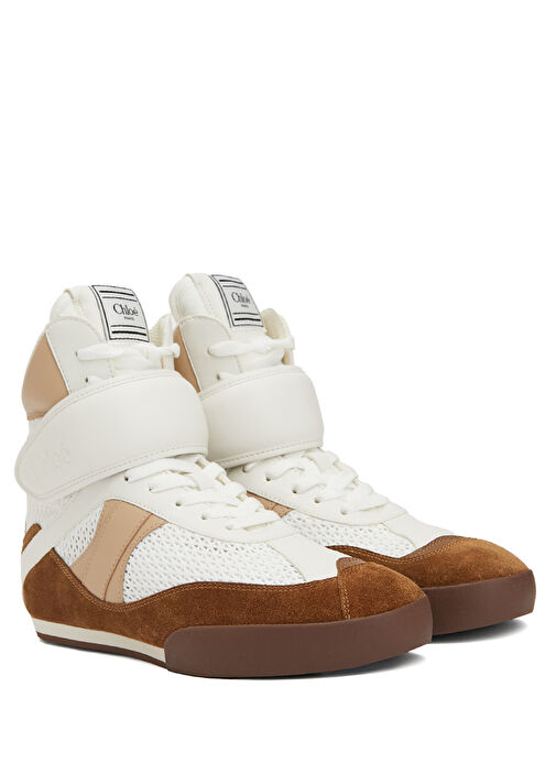 Kick Beyaz Kahverengi Kadın Deri Sneaker - Görsel 3