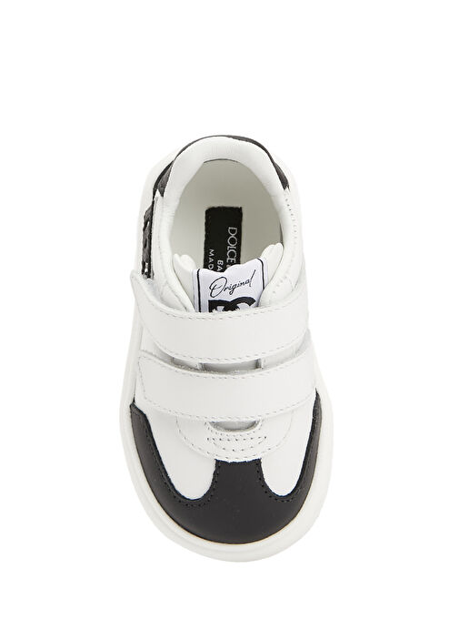 Siyah Beyaz Erkek Çocuk Deri Sneaker - Görsel 5