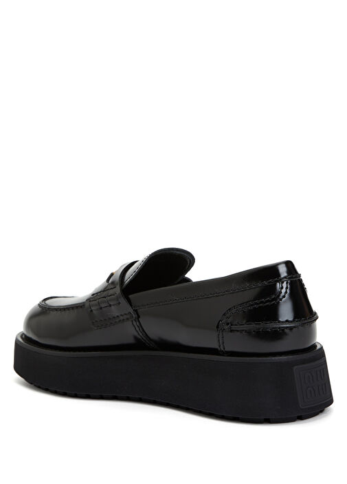 Siyah Kadın Deri Loafer - Görsel 4