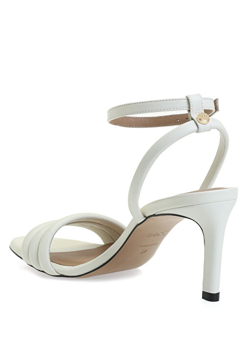 Beyaz Kadın Deri Sandalet - Görsel 4