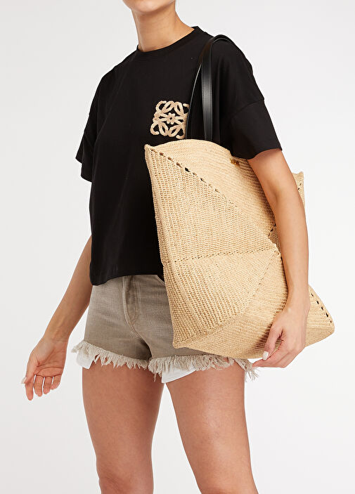 Loewe x Paula's Ibiza - XL Puzzle Fold Natural Raffia Womens Bag