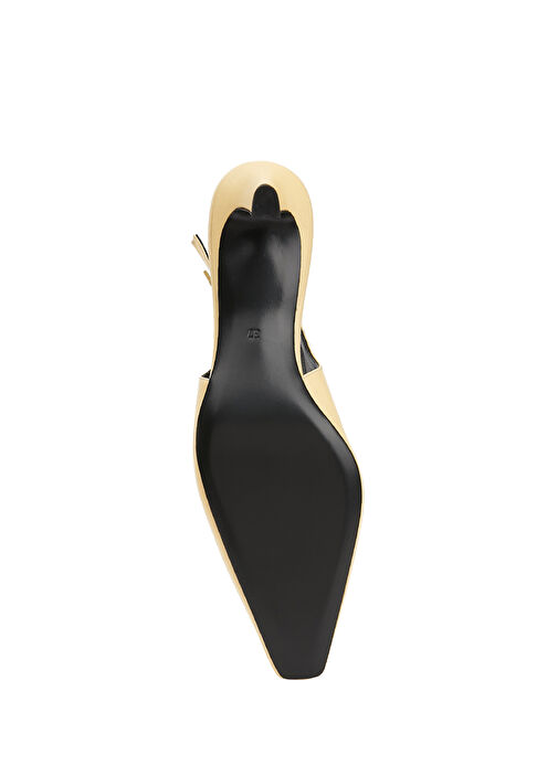 Sarı Deri Topuklu Ayakkabı - Görsel 6