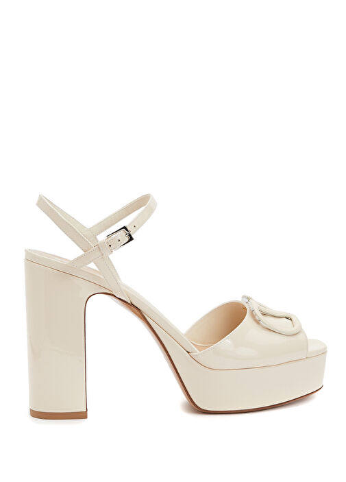 Ekru Kadın Deri Sandalet - Görsel 2