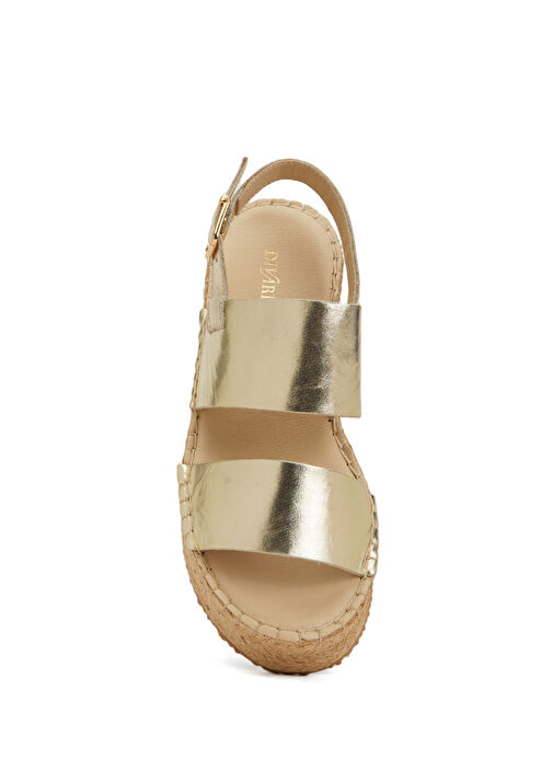 Gold Altın Rengi Kadın Deri Espadril - Görsel 5